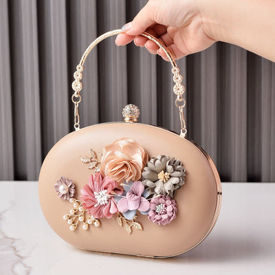 Flowers Clutch Purses for Women Evening Wedding Formal Clasp Handbag