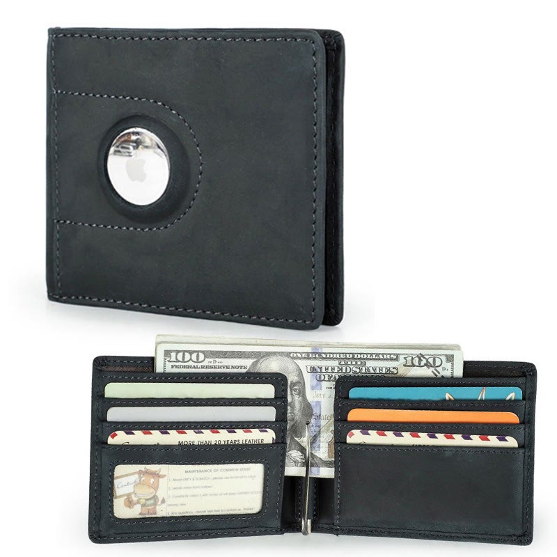 Multi Slot Leather Airtag Wallet