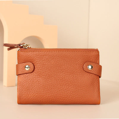 Genuine Leather Bifold Womens Wallet Multi-Slot Card Holder Coin Purse