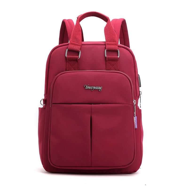 Women's Large Capacity Solid Laptop Backpack
