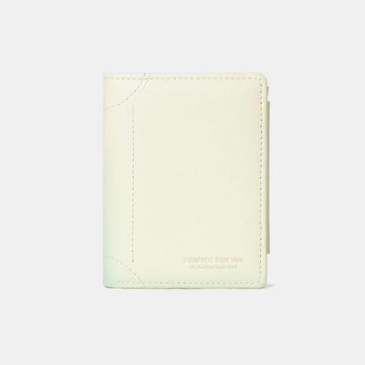 Faux Leather Trifold Compact Wallet for Women with Coin Pocket