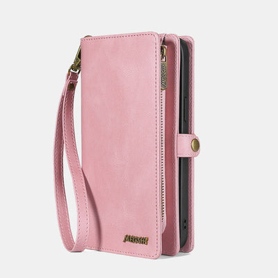 Compatible with iPhone 16/15/14 Phone Case Wallet Card Holder with Wrist Strap