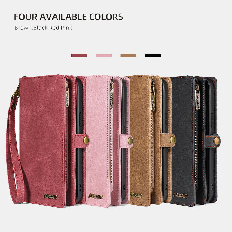 Compatible with iPhone 16/15/14 Phone Case Wallet Card Holder with Wrist Strap