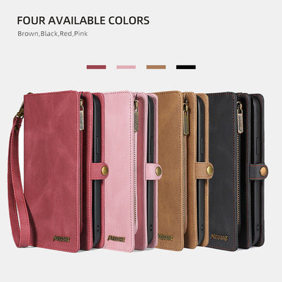 Compatible with iPhone 16/15/14 Phone Case Wallet Card Holder with Wrist Strap