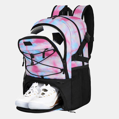 Large Basketball Backpack Sports Bag with Ball Holder Shoes Compartment