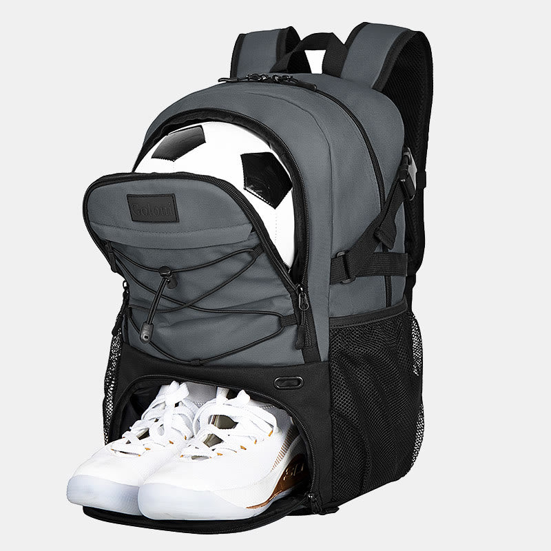 Large Basketball Backpack Sports Bag with Ball Holder Shoes Compartment