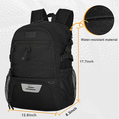 Large Basketball Backpack Sports Bag with Ball Holder Shoes Compartment