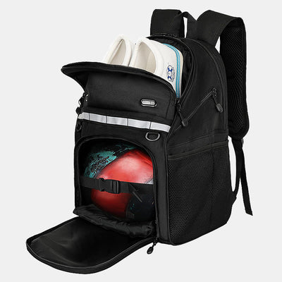 Bowling Ball Bag Backpack for Single Ball with Shoes Compartment