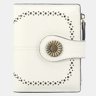 RFID Blocking Trifold Leather Wallet with Zipper Pocket ID Windows