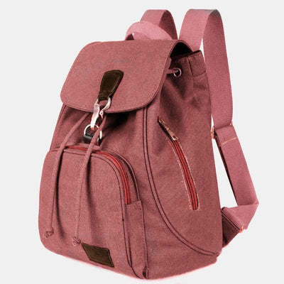 Canvas Backpack for Women Girls Vintage Drawstring Backpack School Travel Rucksack