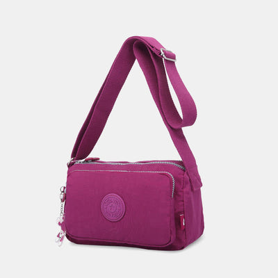 Crossbody Purses for Women Triple Zip Lightweight Nylon Shoulder Bag