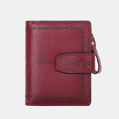 Retro RFID Blocking Bifold Leather Wallet for Women