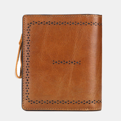 Retro RFID Blocking Bifold Leather Wallet for Women