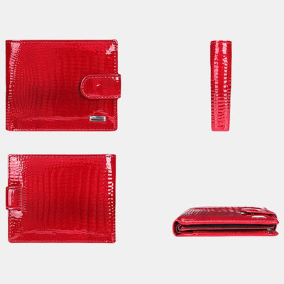 Luxury Multi-slot Shellac Leather Small Wallet for Women