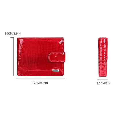 Luxury Multi-slot Shellac Leather Small Wallet for Women