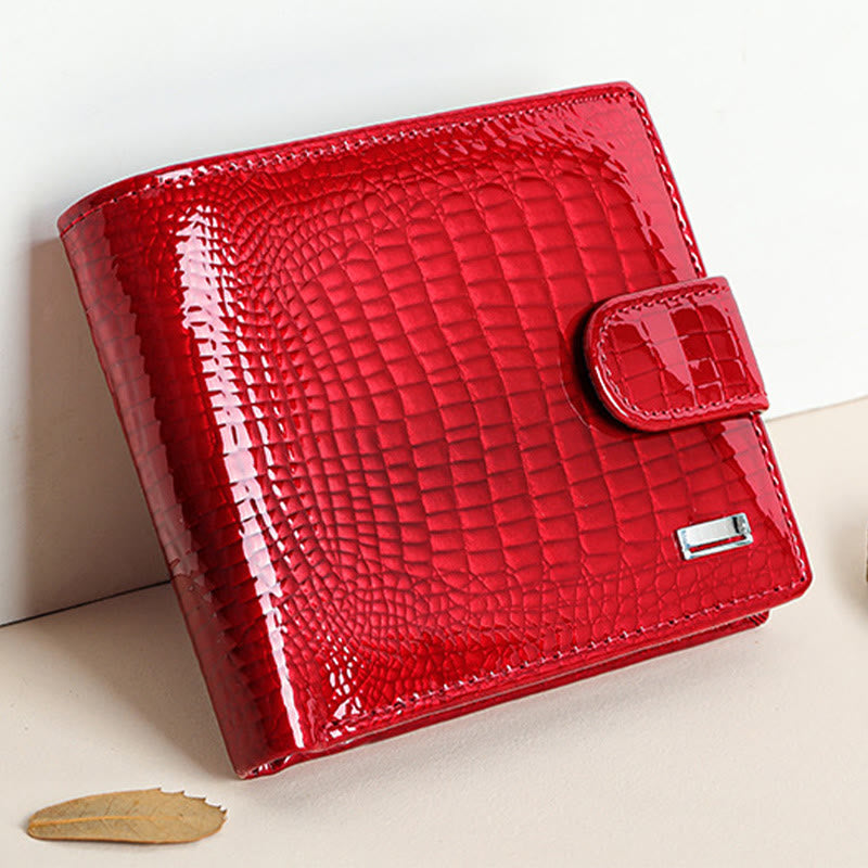 Luxury Multi-slot Shellac Leather Small Wallet for Women