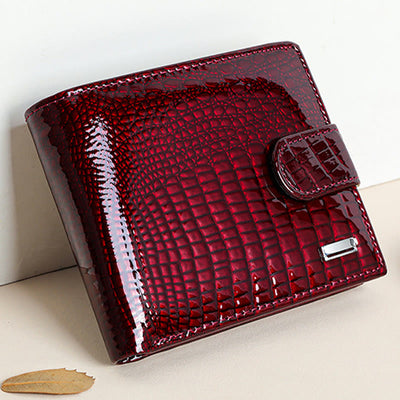 Luxury Multi-slot Shellac Leather Small Wallet for Women