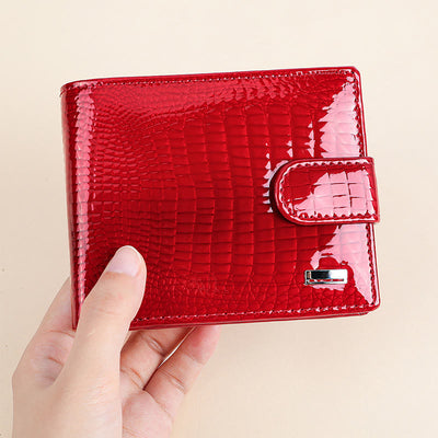 Luxury Multi-slot Shellac Leather Small Wallet for Women