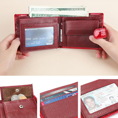 Luxury Multi-slot Shellac Leather Small Wallet for Women
