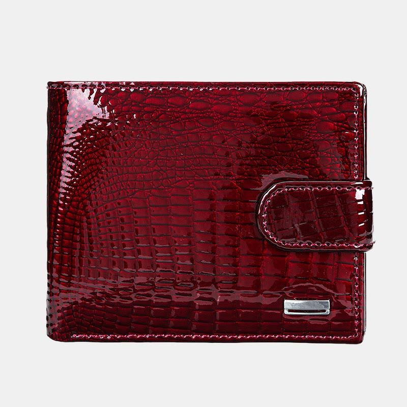 Luxury Multi-slot Shellac Leather Small Wallet for Women