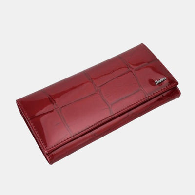 Large Capacity Stone Pattern Shellac Leather Bifold Wallet Clutch