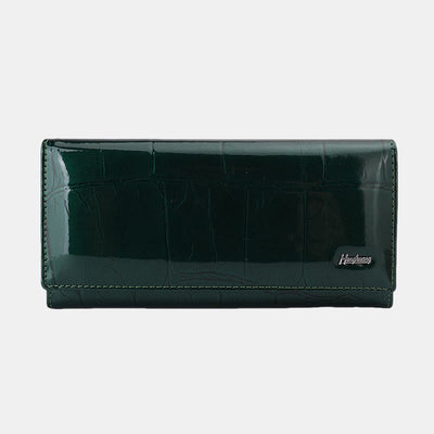 Large Capacity Stone Pattern Shellac Leather Bifold Wallet Clutch