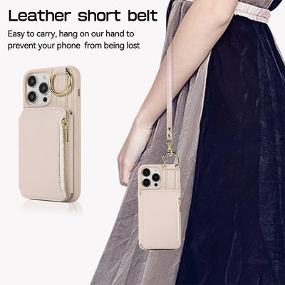RFID Blocking Faux Leather Phone Case Wallet for iPhone 13/14/15/16