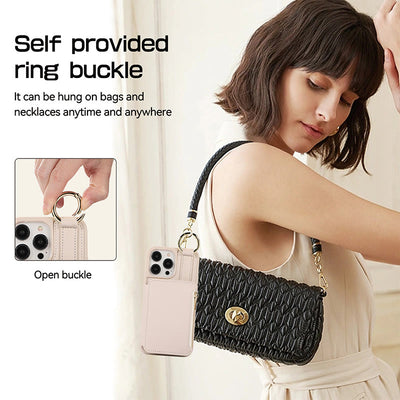RFID Blocking Faux Leather Phone Case Wallet for iPhone 13/14/15/16