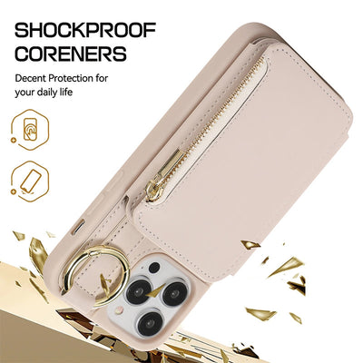 RFID Blocking Faux Leather Phone Case Wallet for iPhone 13/14/15/16