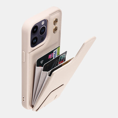 Minimalist PU Leather Phone Case Wallet for iPhone with Card Holder