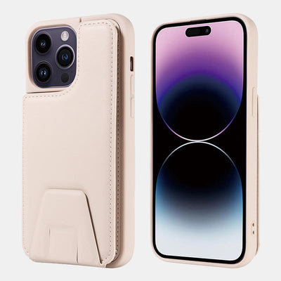 Minimalist PU Leather Phone Case Wallet for iPhone with Card Holder