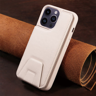 Minimalist PU Leather Phone Case Wallet for iPhone with Card Holder