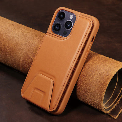 Minimalist PU Leather Phone Case Wallet for iPhone with Card Holder