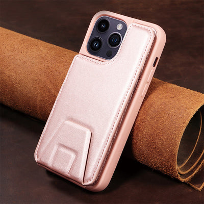Minimalist PU Leather Phone Case Wallet for iPhone with Card Holder