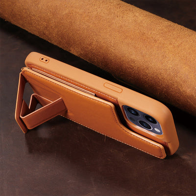 Minimalist PU Leather Phone Case Wallet for iPhone with Card Holder