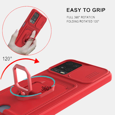 Phone Case Lanyard Case for iPhone with Card Slot Slide Camera Lens Protector