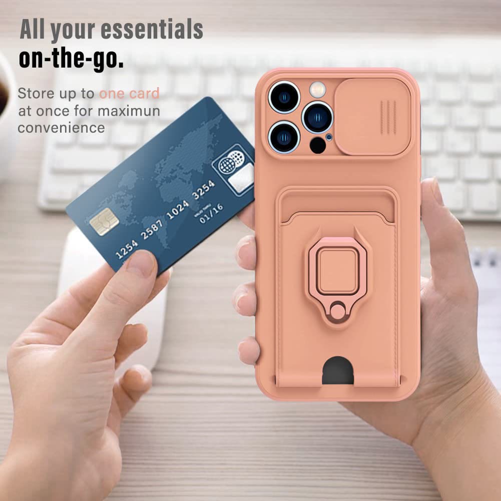 Phone Case Lanyard Case for iPhone with Card Slot Slide Camera Lens Protector