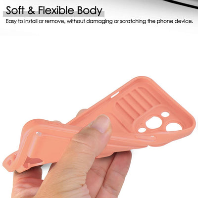 Phone Case Lanyard Case for iPhone with Card Slot Slide Camera Lens Protector