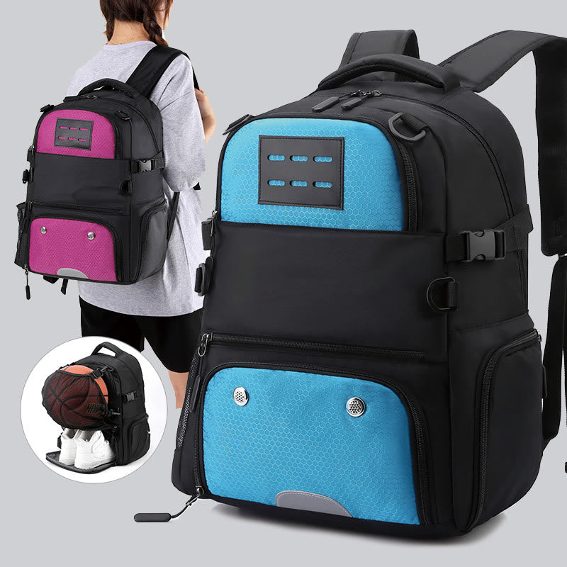 Multi-Pocket Waterproof Sports Bag Basketball Soccer Backpack