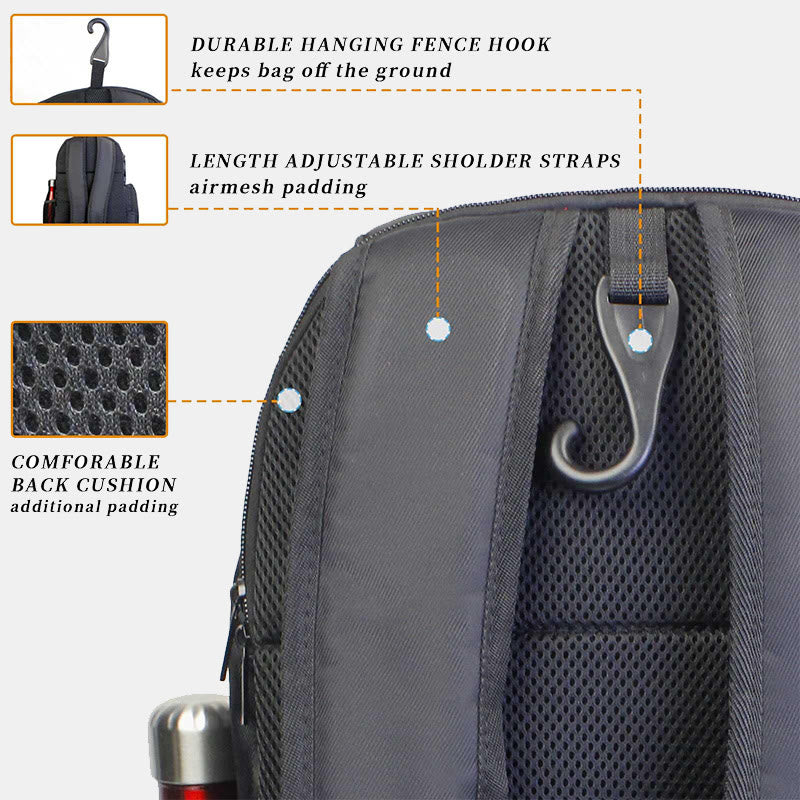Tennis Bag Functional Sports Backpack with Shoe Compartment