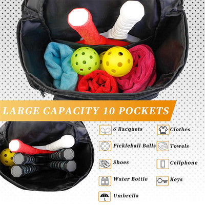 Tennis Bag Functional Sports Backpack with Shoe Compartment