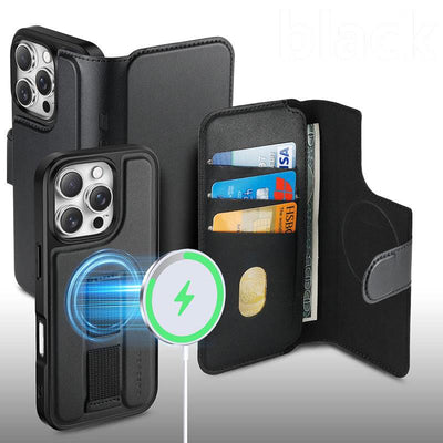 RFID Blocking Magnetic Phone Case Wallet for iPhone with Card Holder