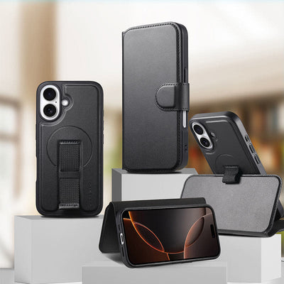 RFID Blocking Magnetic Phone Case Wallet for iPhone with Card Holder