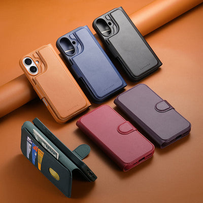 RFID Blocking Magnetic Phone Case Wallet for iPhone with Card Holder