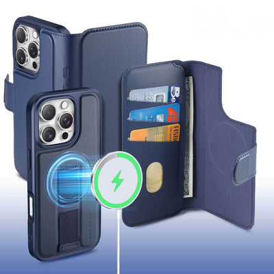 RFID Blocking Magnetic Phone Case Wallet for iPhone with Card Holder