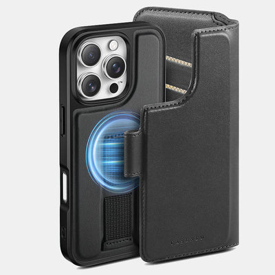 RFID Blocking Magnetic Phone Case Wallet for iPhone with Card Holder