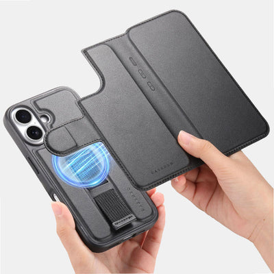 RFID Blocking Magnetic Phone Case Wallet for iPhone with Card Holder