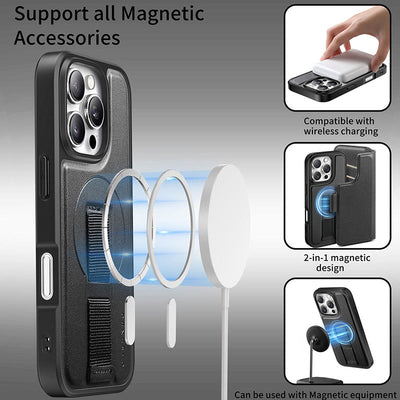 RFID Blocking Magnetic Phone Case Wallet for iPhone with Card Holder