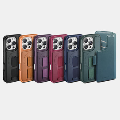RFID Blocking Magnetic Phone Case Wallet for iPhone with Card Holder