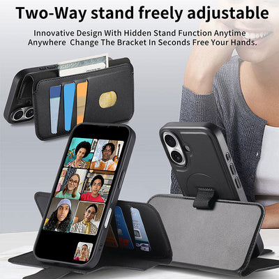 RFID Blocking Magnetic Phone Case Wallet for iPhone with Card Holder